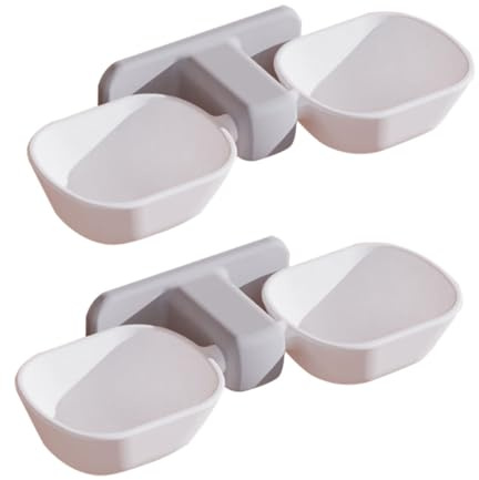 Hemobllo Gamelles Suspendues pour Chat Protection du Cou Distributeurs Nourriture Chats en Plastique Blanc 2 Pièces Montage Mural pour Alimentation Pratique