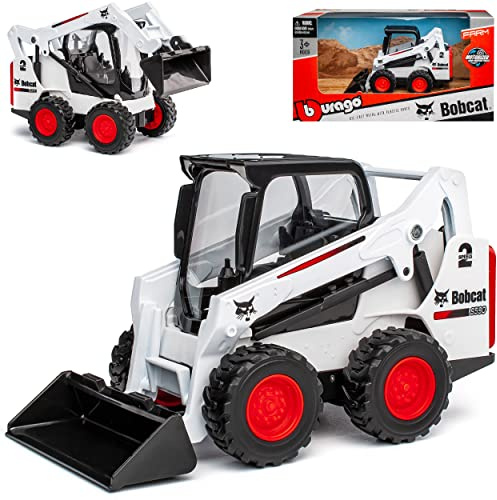 alles-meine.de GmbH Bobcat S590 Kompatklader mit Schaufel ca 1/43 1/50 Burago Modell Auto mit individiuellem Wunschkennzeichen