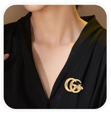Goldfarbene Bienen-Brosche mit Buchstabe G,Brosche,Dekoratives Aessoire für Kleidung als Geschenk,Durchbrochene Design-Broschen für Blazer & Kleider