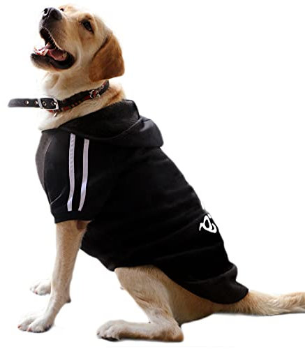 Eastlion Hunde Warm Hoodies Mantel Kleidung Pullover Haustier Welpen T-Shirt Schwarz 4XL