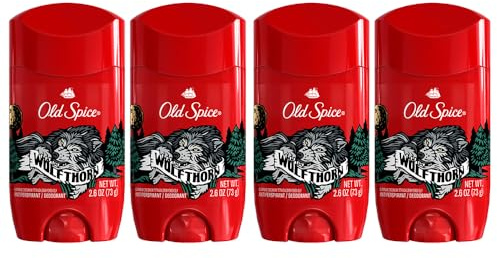 Gamla kryddor vild samling varghorn doft män osynlig fast antiperspirant deodorant 2,6 uns (förpackning med 4)