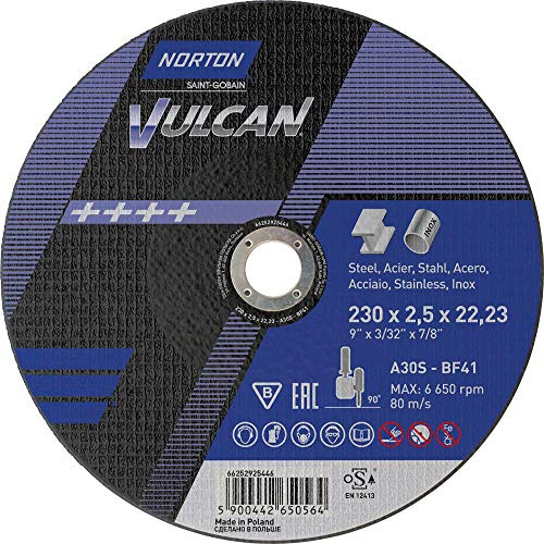 Norton – Disco taglio smerigliatrice metallo inox diametro 230 2,5 x 22,23