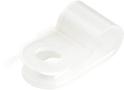 StarTech 100 Stück Kabelschellen Schraubmontage, 5mm, Weiß (CBMSDCC1) | Kabelklemmen, R-Typ, wiederverwendbar, Kunststoff Kabelhalterung, Ethernet Kabelmanagement, UL 94V-2, Nylon 66