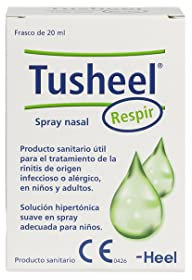 Heel - Tusheel Respir, Spray Nasal Formulado con Solución Hipertónica Suave, Chitosan y Dexpantenol, Ayuda a Eliminar Mocos, Útil en Resfriados, Alergias y Otras Enfermedades Respiratorias - 20 ml