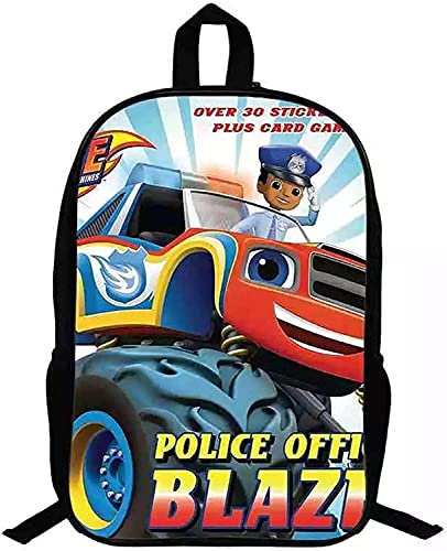 Bl-aze & The Mon-Ster Machines Rucksack, Cartoon Anime Schüler Schultasche, Sind Langlebig, Wasserdicht, Verstellbar, Grundschultaschen (4,28 * 14 * 40 cm (16 Zoll))