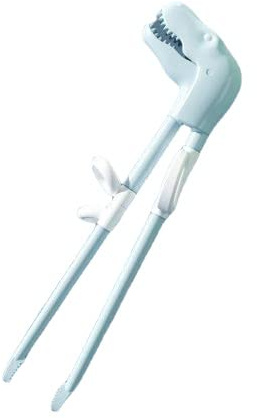 Dinosaur Children Learning Chopsticks Cute Dino Training Chopsticks Easy to Use Right Learning Chopsticks for Children Kids Beginners (Blue)