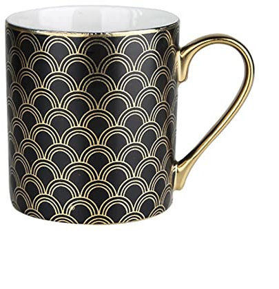 CRAGCO Tazze per tazze Tazza nera chiara Struttura smerigliata Tazza da caffè di grande capacità da 400 ml Tazza da colazione Tazza da latte Tazza da bere in ceramica Tazza di caffè
