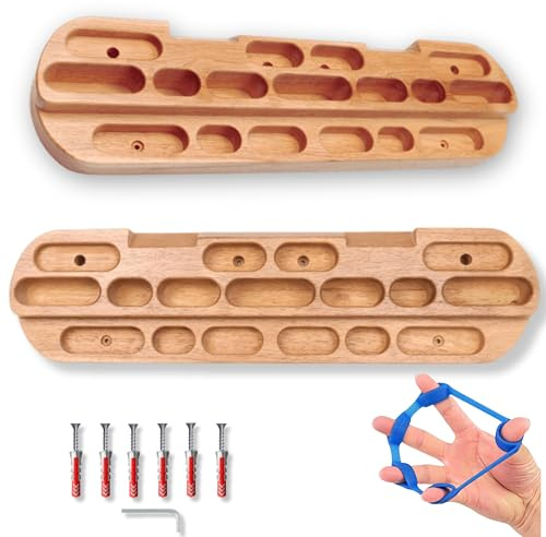 REXLIA Fingerboard Klettern mit verschiedenen Griff-Formen | Verbessern Sie Ihre Technik und Kraft | Kletter-Trainingsboard Niveaus
