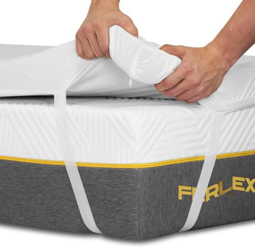 Ferlex - Surmatelas à Mémoire de Forme | Imperméable | Epaisseur 5 cm | 100% viscoélastique | Tissu Tencel très Doux et Frais | Surmatelas Amovible et Lavable (140x190)