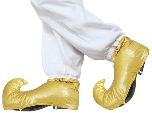 FIESTAS GUIRCA | Golden Slippers for Adults Unisex - (Boot Covers and Shoes for Desert Prince Costume) - Ideal for Fancy Dress Parties, Carnival and Halloween - Gold