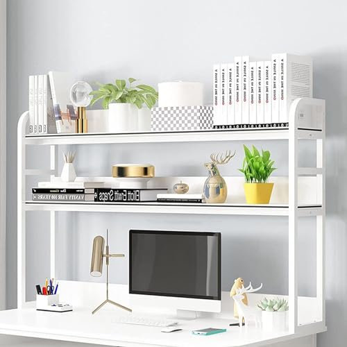 Schreibtisch-Bücherregal, Schreibtischregal, 3-stöckig, Mehrzweck-Stall aus Holz, 115 x 25 x 95 cm