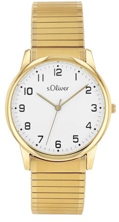 s.Oliver Armbanduhr Herren Quarzuhr Analog, mit Edelstahl Armband, Blau, 3 bar Wasserdicht, Kommt in Uhren Geschenk Box, 2038598