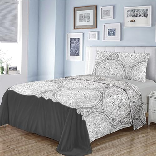 Dalina Textil - Juego Sábana Cama 180- Juego de Sábanas para Cama 4 Piezas, Bajera Ajustable 180x190, Encimera 230x260, 2 Funda Almohada 45x85 (Cama de 180x190-200cm)