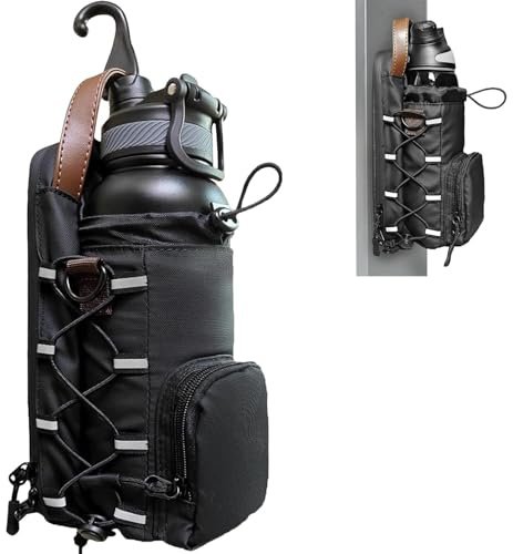 Daguxer Magnetic Sports Bag with Bottle Holder, Fits 1.5L Water Bottles, Mobile Phone Pocket, Key Carabiner, Shoulder Strap - for Men & Women, Gym, Fitness & Daily Life, Water Resistant