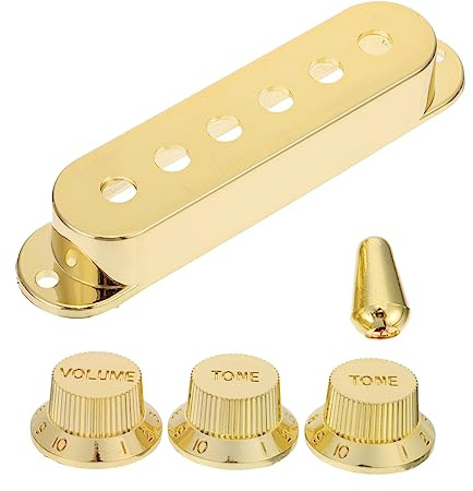KAILIKETIY Bass Tonabnehmerabdeckungen im Klassischen Design aus Kunststoff 7 Stück in Gold mit Abrieb und Fleckenschutz für E-bass Pickup Schutz