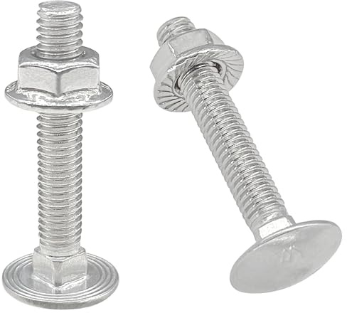 12 set di bulloni a testa tonda in acciaio inossidabile 304, con dadi esagonali flangiati (M6 x 30 mm)