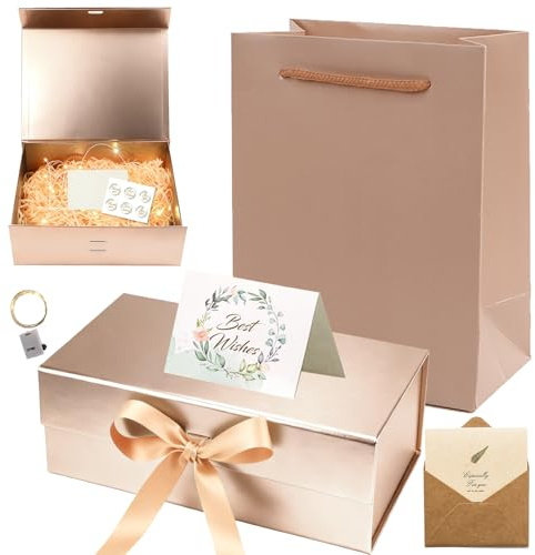 Geschenkboxen,Geschenke Box 32.5x23x10.5 cm,Geschenkbox mit Schleife,Geschenkverpackung Box,Geschenkkarton mit Magnetisch Deckel und Schleife,für Hochzeiten,Weihnachten,Geburtstage,Jubiläen