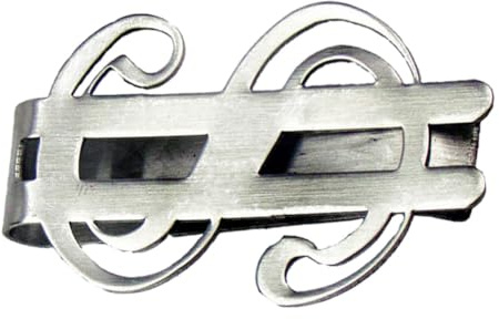 SECFOU Pinza para Billetes Doble Cara Plata de Acero Inoxidable Diseño Elegante y Tamaño Compacto para Billetera y Bolsillo Delantero