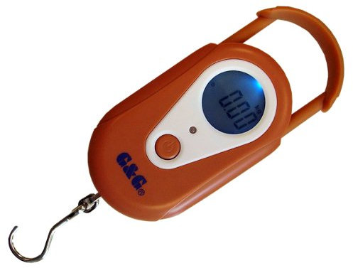 20kg/10g HG4-20-O Hellbraun Fischwaage (2xAAA Batterien) Anglerwaage Hängewaage Gepäckwaage G&G