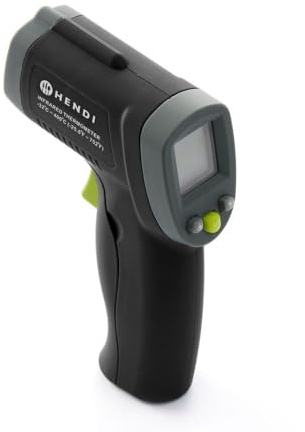 HENDI Infraröd Termometer, Handhållen Värmekamera, Digital Laser, Inkl. Batteri, Examinering: 0,1 °C, Noggrannhet ±1,5 °C/±1,5%, Mätområde -32 °C, 400 °C, Blå
