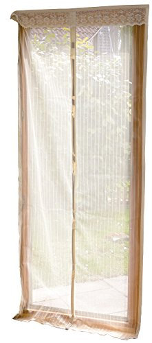 infactory Fliegentür: Selbstschließendes Premium-Fliegennetz für Türen, beige (Insektenschutz Tür, Fliegengitter für, Insektenvernichter)