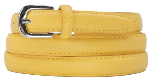 YEHMAN klassischer dünner damen Ledergürtel breite 2 cm Länge 120 cm kürzbar