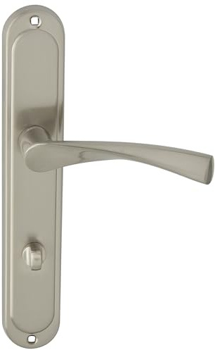 domino Türgriff Drückergarnitur WC-Bad – Set mit Rosetten Türklinke für Badezimmer & Innentür Türbeschläge aus Alu-Zink Nickel M9 ROMANA M9 WC-BAD 78