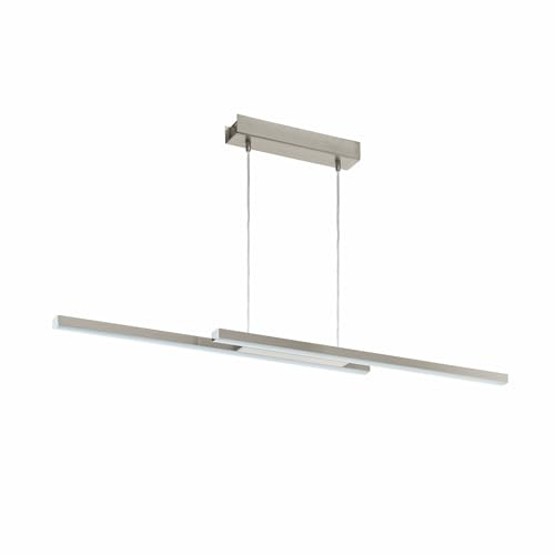 EGLO connect LED Pendelleuchte Fraioli-C, 2 flammige Hängelampe | Hängeleuchte aus Aluminium und Kunststoff in Nickel-Matt, Weiß, Farbtemperaturwechsel (warm, neutral, kalt), RGB, dimmbar
