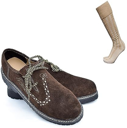 ATTONO Scarpe tradizionali alla moda, per attività all'aria aperta, in pelle, da uomo