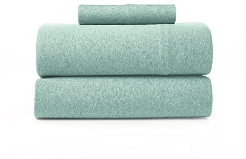 BED INC Road Trip America, Set di lenzuola doppie in jersey di cotone (4 pezzi), con tasche profonde, in morbido jersey elasticizzato, 1 piatto, 1 federa (menta classica, doppio)