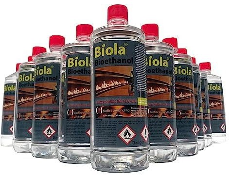 BIO ETHANOL FUEL 'BIOLA' SUPERIOR 96 L FREE NEXT DAY DELIVERY UK and IRELAND. Smoke-Free, Odour-Free Bioethanol Fuel