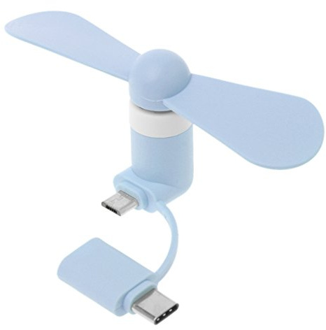 Buwei 2in1 Type C Micro USB Mini Fan Cooler for Samsung Xiaomi Huawei HTC Cell Phone
