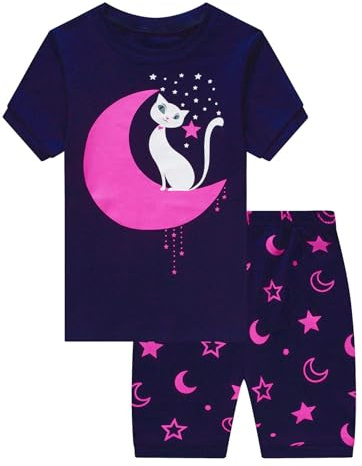 MIXIDON Filles Girafe Ensemble 2 Pièces Bien serré Coupe étroite Pyjama 100% Coton (11 Ans, Cat2)