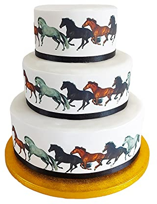 Top That Edible Decor Sheet Galloping Horses Ponies Animal Border Ribbon - Perfect for Decorating Your Cakes- Easy to Use