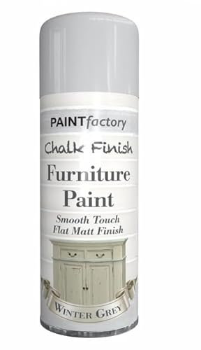 Classic Signature - 6 x Chalk Finish Winter Grey Spray Paint 400ml - Aerosol Furniture Spray Paint Smooth Touch Matt FinishHome and Office