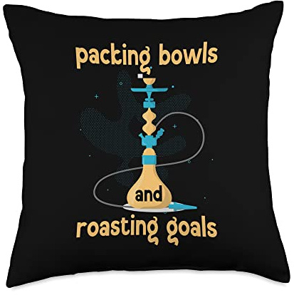 Packing Bowls And Roasting Goals Tube Hookah Throw Pillow