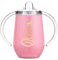Varsany Personalised Childrens Sippy Cup for Toddlers - Made of BPA-Free Stainless Steel, Double Walled, 12oz Capacity, Baby Sippy Cup for Your Child's Easy Transition - Pink