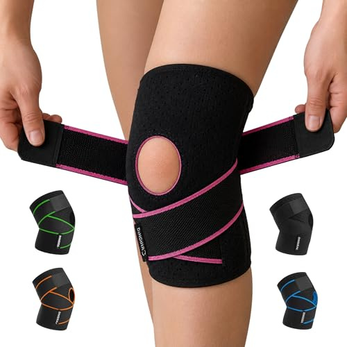 DINGIRA Kniebandage Damen & Männer – Verstellbare, atmungsaktive Bandage für Knieschmerz, Meniskus, Arthrose – Kniestütze, Knie Bandage, Knee Support, Knee Brace, Kniebandagen