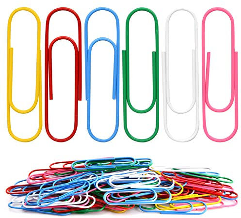 Bunt Büroklammern Groß 100mm, Büroklammer Groß, Briefklammern für Papiere Schule Bürobedarf (50Pcs)