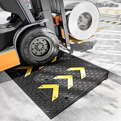 XFAK Gummirampe Bordsteinrampe Schwerlast Türschwellenrampe rutschfeste Schwellenrampe Für Auto Motorrad 10-25cm Auffahrrampe Tragbar Bordsteinkanten (Size : 50x80x15cm)