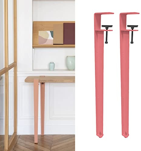Metal Clamp Table Legs,F-shaped Furniture Legs,Coffee Table Legs Bar Legs,for Diy Furniture Console,No Punching Design to Protect the Desktop,With Floor Protectors (40cm(15.7in),Pi
