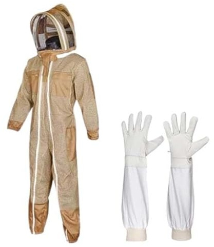 URBANSBEE Traje de Apicultura Ventilado Doble Cremallera con sombrero elegante, Anti abeja protectora Beekeeping suit, Traje Apicultores Chaqueta ropa para Profesional apicultor