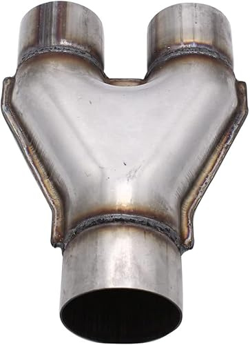 SHLPDFM Tuyau d'échappement universel Y-Pipe 2,5 Double entrée 3 Sortie unique en acier inoxydable Tuyau flexible Tuyau de pantalon