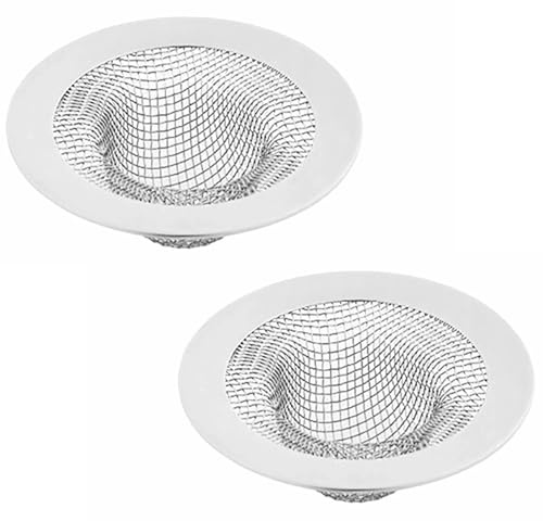 2 filtri per lavello da cucina, 5cm/2,9 pollici in acciaio inossidabile acchiappa-capelli filtro a rete protettore scarico bagno per vasca da bagno e doccia (taglia piccola)
