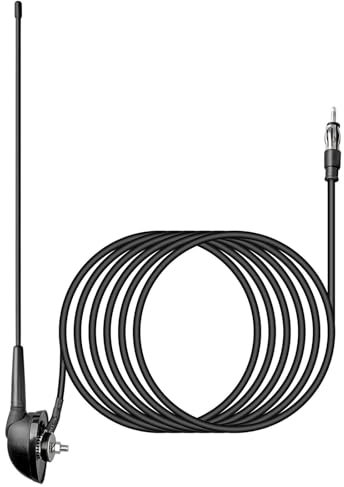 RED WOLF Autoantenne für VW Peugeot Citroen Opel FIAT, Auto Antennenfuß mit FM AM Autoradio Antenne 16 Zoll, Seitenantenne mit 2m Verlängerungskabel für Kfz LKW Stereo Radio Dachantenne