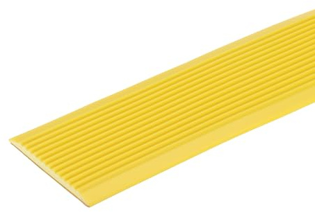 QUARKZMAN 3.2ft Treppenkantenprofil, 5mm PVC Selbstklebender Treppenkanten-Schutz Treppenabschluss Treppenstufenkantenverkleidung für den Innen- und Außenbereich, Gelb.