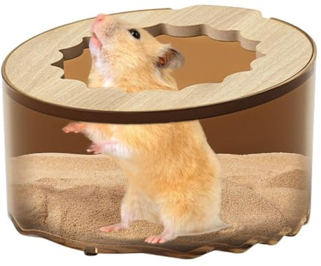 Sandbadebox für Kleintiere, abnehmbares Hamster-Badezimmer, Reinigungs- und Badezubehör, Sandbad-Reinigungskäfig, Hamster, waschbar, Behälter für Meerschweinchen, Zwerghamster, Rennmäuse