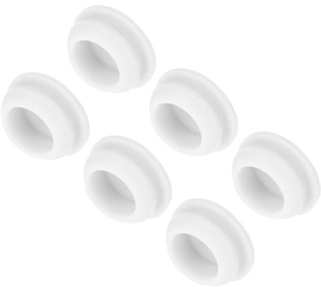 QUARKZMAN 6pz Tappo in Siliconica per Foro Chiusura Scatto, 13mm/0,5 Dia Montaggio Larghezza Scanalatura Stretta 2mm Pannello Copertura Guarnizione Rotonda per Passacavi Tappi Tenuta Bianco