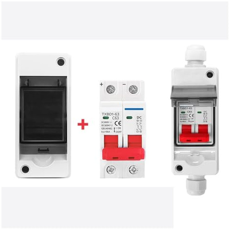 Electrical Distribution Box AC DC Solar Circuit Breaker MCB 63A RCBO PC Junction Wire Box HT Outdoor AUOQKQUT(HT-2 and DC MCB,32A)
