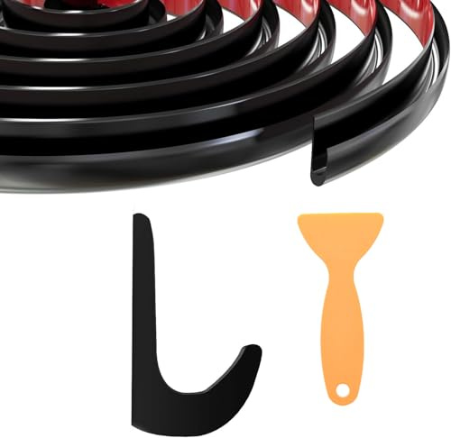 RV J-Shape grondaia gocciolamento in gomma,binario 5 metri,stampaggio RV Trim,sverniciatura con autoadesivo,1 raschietto-nero